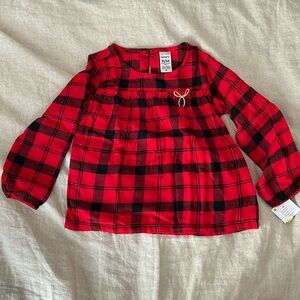 Red check long sleeved top